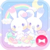 cute dreamy rabbit android application logo